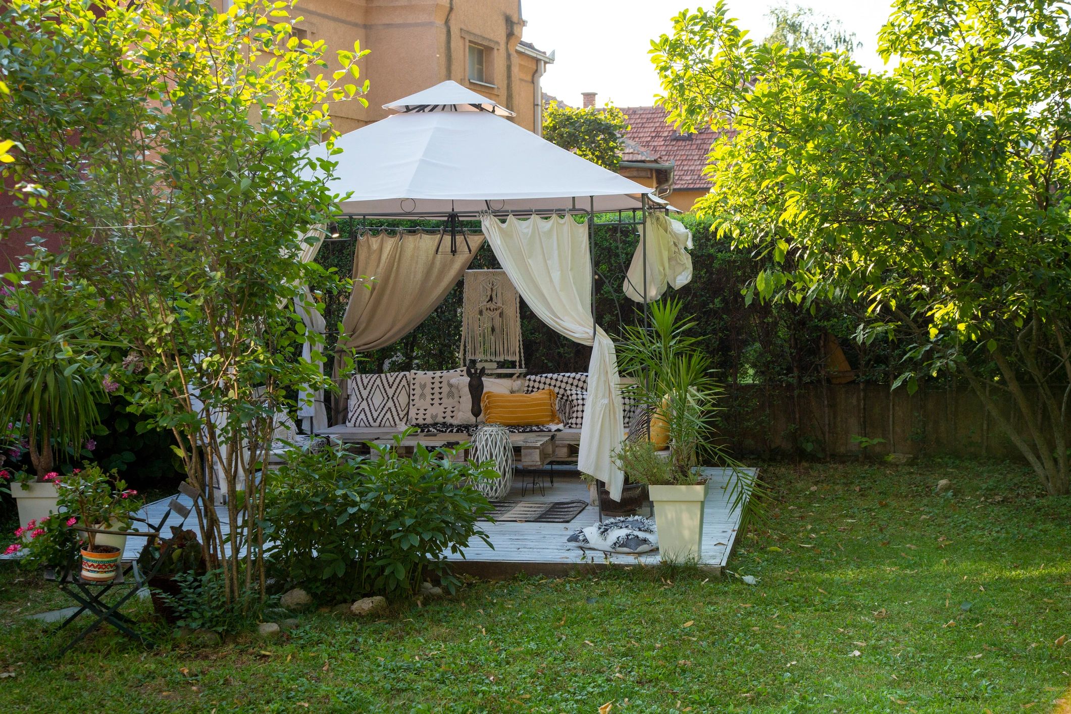 Backyard gazebo and outdoor shade structure