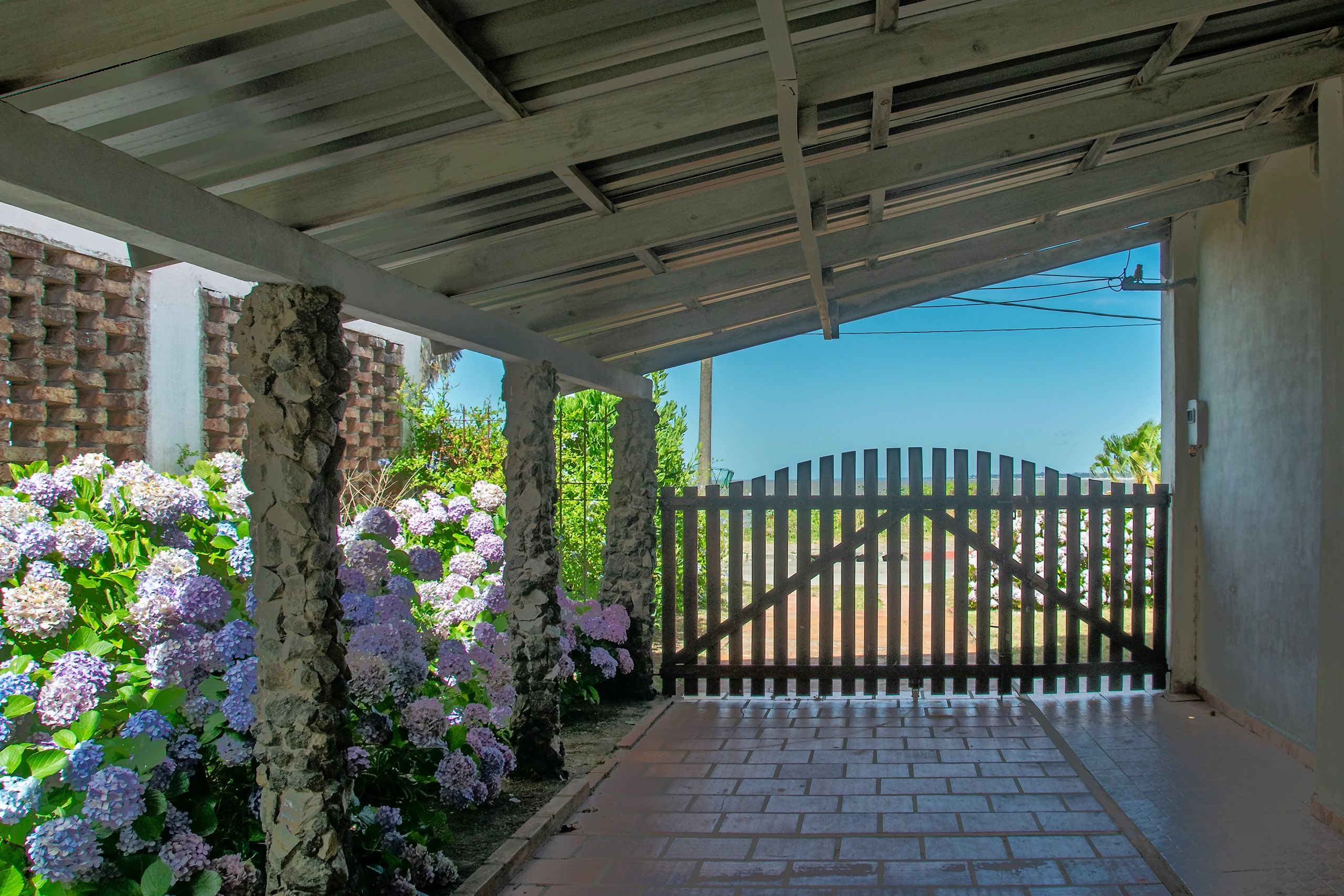 Residential entry area with covered exterior detail